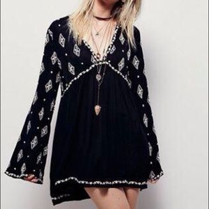 Free People Diamond Embroidery Tunic Dress